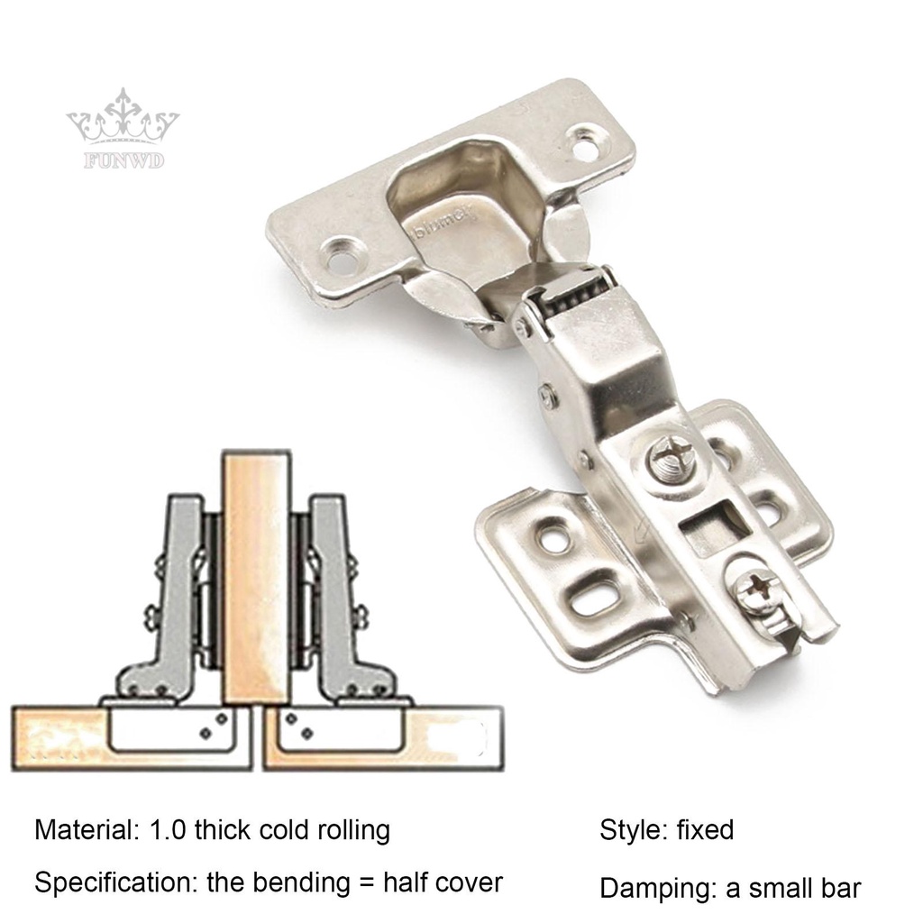 【FUNWD】Cold rolled steel cushion hinges Damped silent cabinet door hinges brand new