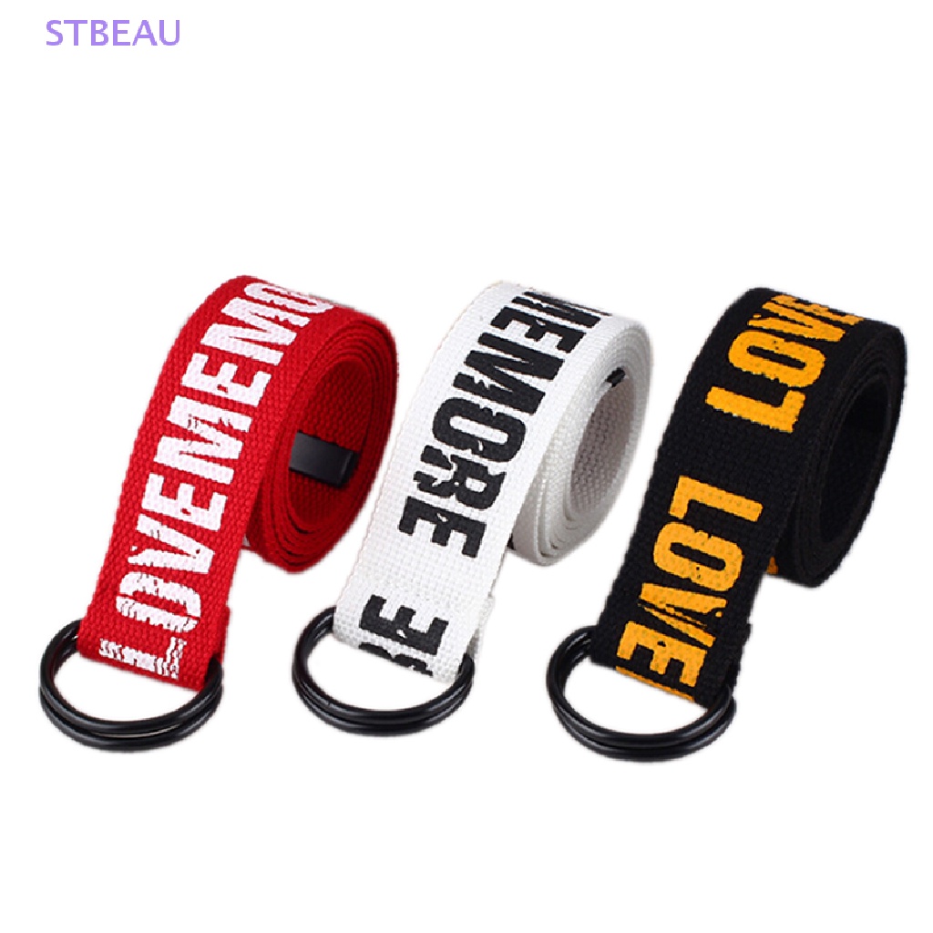 [Cxsteau] Thắt Lưng Vải Canvas Hai Lớp In Chữ D Phong Cách Harajuku Thời Trang Unisex