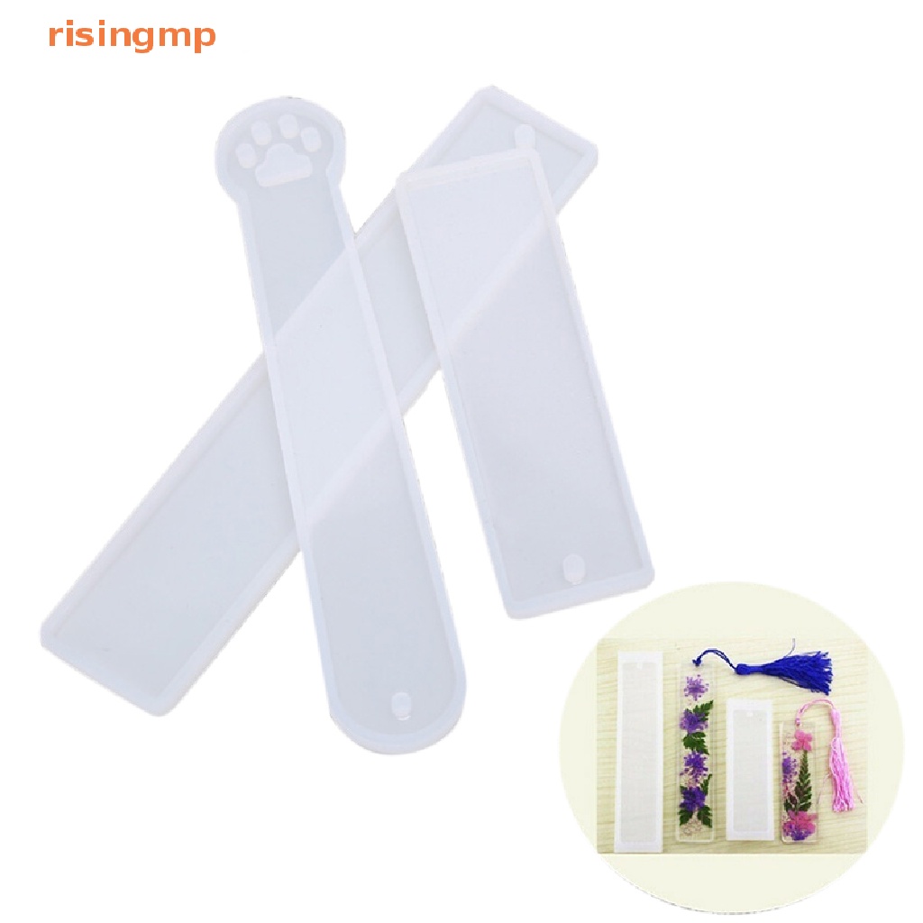 Set 3 Khuôn Silicone Hình Chữ Nhật Làm Thẻ Đánh Dấu Trang Sức DIY