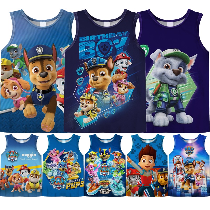 Áo Thun Ba Lỗ In Hoạt Hình Paw Patrol 3D Thời Trang Dành Cho Bé Trai 3-13 Tuổi