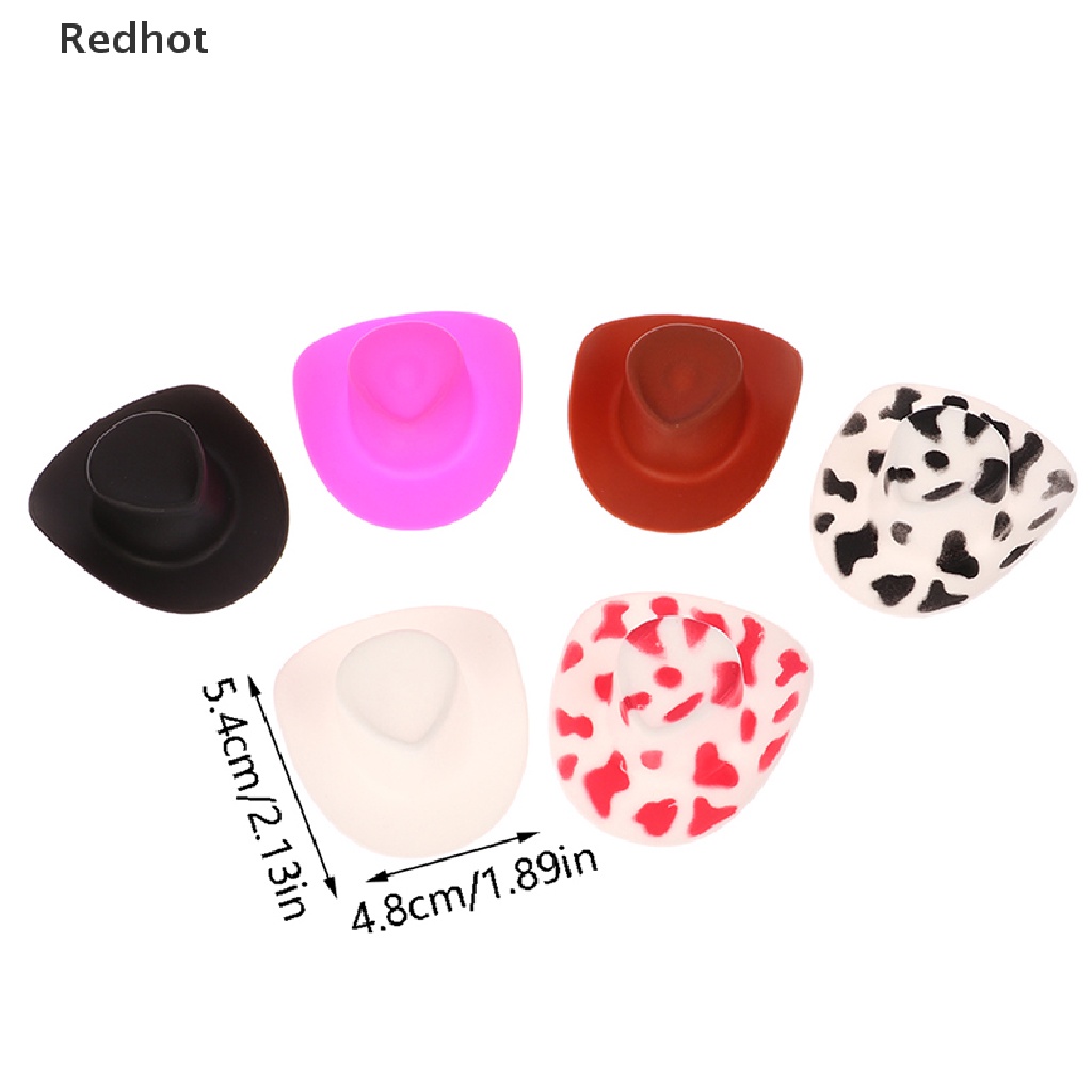 &lt; Redhot &gt; Set 10 Nón Cao Bồi Tây Bằng Nhựa Dành Cho Búp Bê