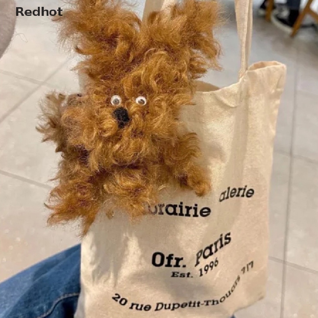 < Redhot > Móc Khóa Vải Canvas Hình Chú Chó Nhồi Bông Hoạt Hình Sáng Tạo