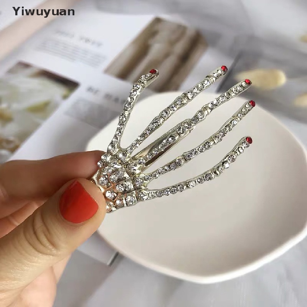 < Yiwuyuan > Kẹp Tóc Hình Bàn Tay Đầu Lâu Thời Trang Cho Nữ