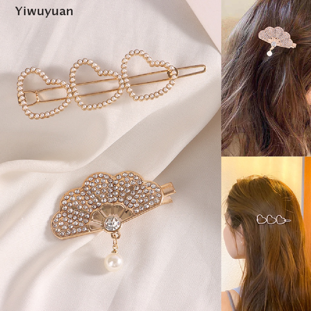 1 Kẹp Tóc Hình Trái Tim Đính Đá Thời Trang