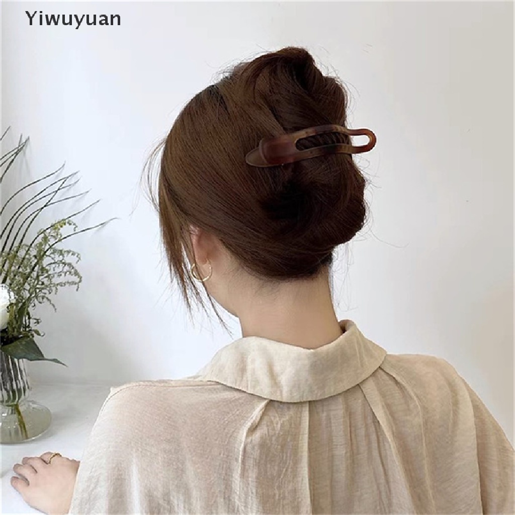 < Yiwuyuan > Kẹp Cá Mập Bằng Acrylic Nhám Chéo Bản Lớn Hàn Quốc
