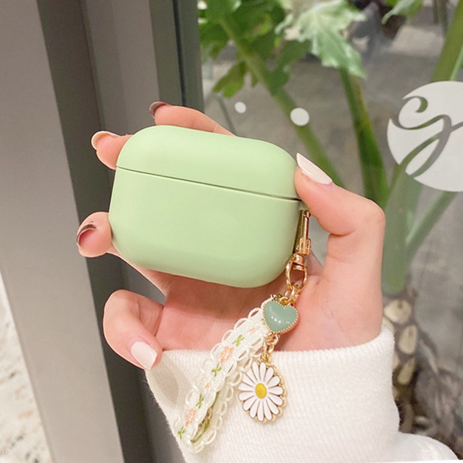 Vỏ Bảo Vệ Hộp Sạc Tai Nghe OPPO Enco buds 2 / Air 2i Bằng Silicon Hình Trái Tim Phối Ren Thời Trang