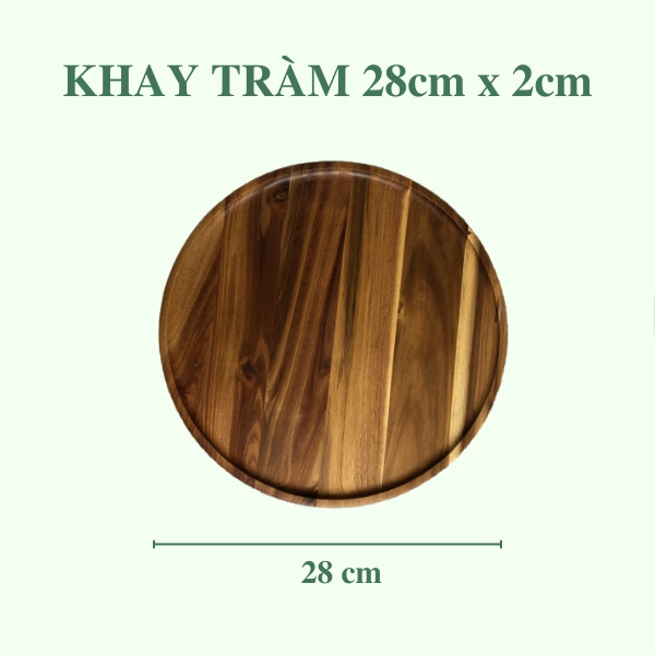 Khay gỗ tràm trang trí nhiều kích thước - Acacia round tray
