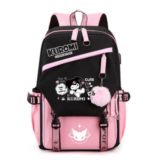 Kuromi ba lô thể thao có cổng sạc usb in họa tiết 3d trẻ trung