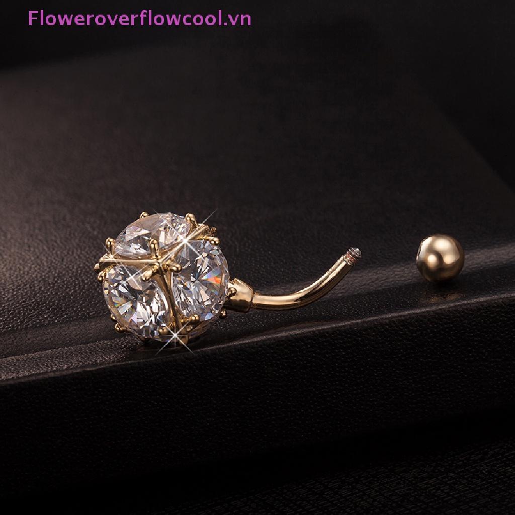 Khuyên Rốn Đính Đá Lấp Lánh Phong Cách Retro Cá Tính