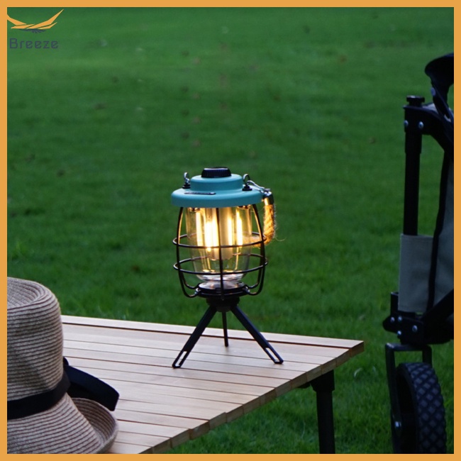 Đèn Cắm Trại Phong Cách Retro 2000mah Chống Thấm Nước Kèm Sạc Usb Tiện Dụng