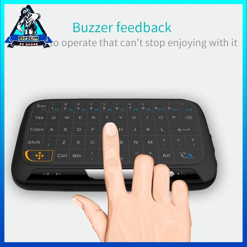 Chuột Không Dây H18 + Bàn Phím Mini Cảm Ứng Toàn Màn Hình Qwerty 2.4Ghz Di Có Chức Năng Đèn Nền Cho Smart TV