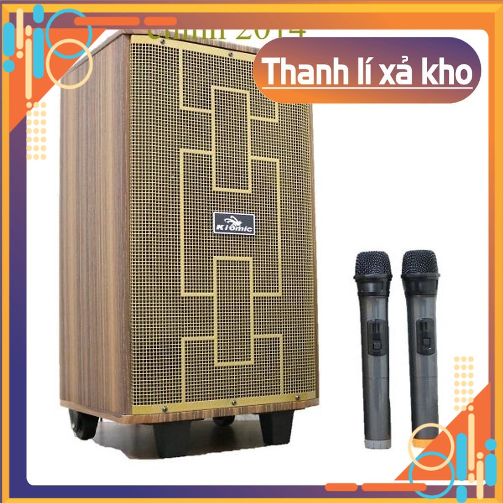 Loa kéo di động 2 tấc Kiomic K89 - Loa kéo hát karaoke - Đầy đủ cổng kết nối - Tặng kèm 2 micro UHhẩu sale lon n