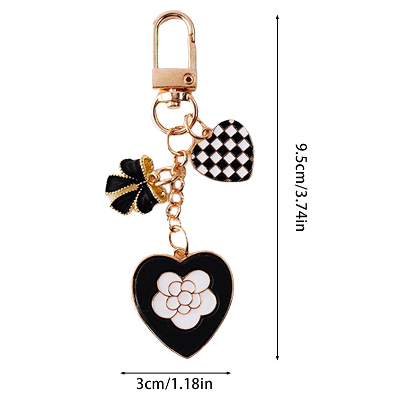 Móc Khóa Mạ Bạc Hình Trái Tim Đính Nơ Xinh Xắn