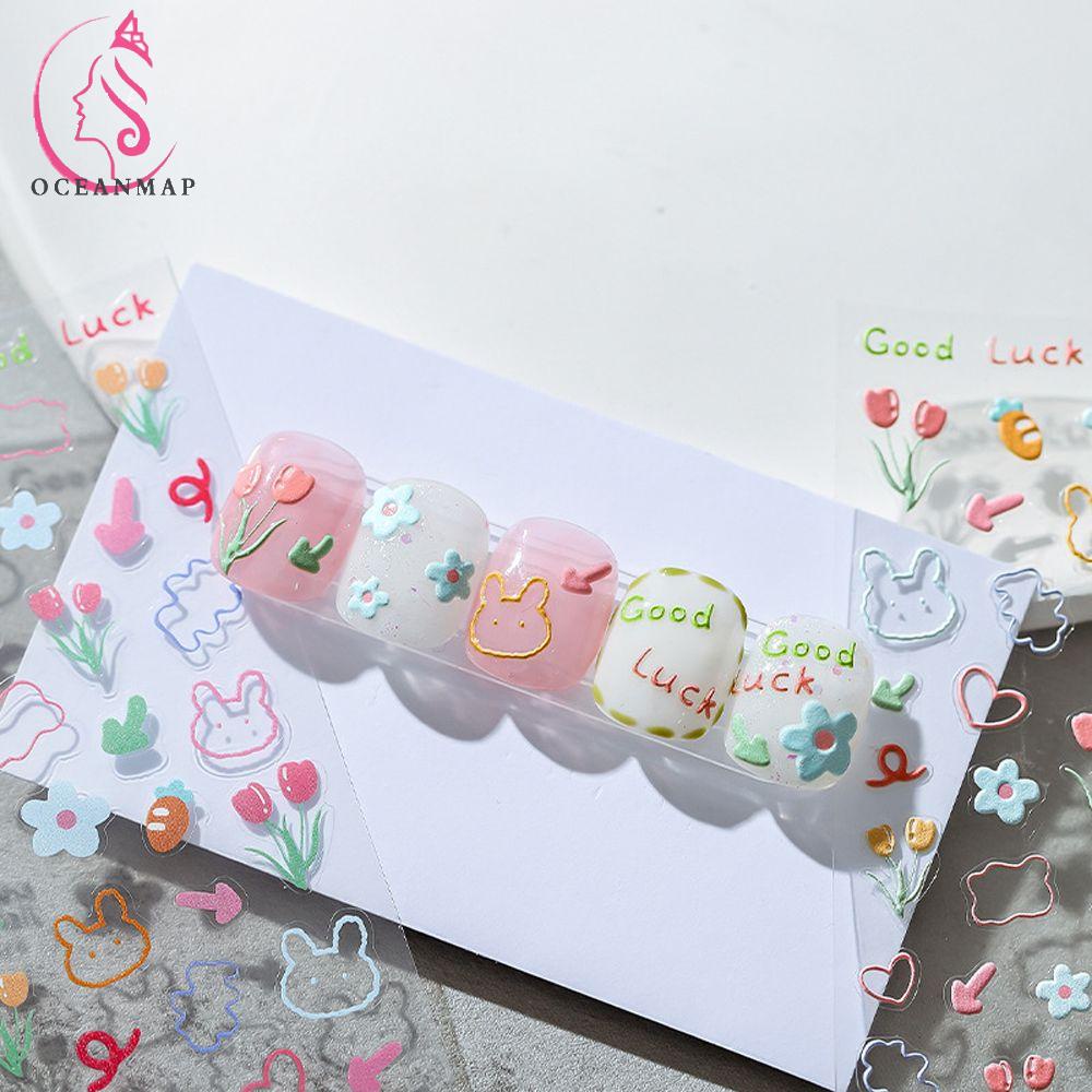 Miếng Dán Trang Trí Móng Tay Hình Hoạt Hình Thời Trang