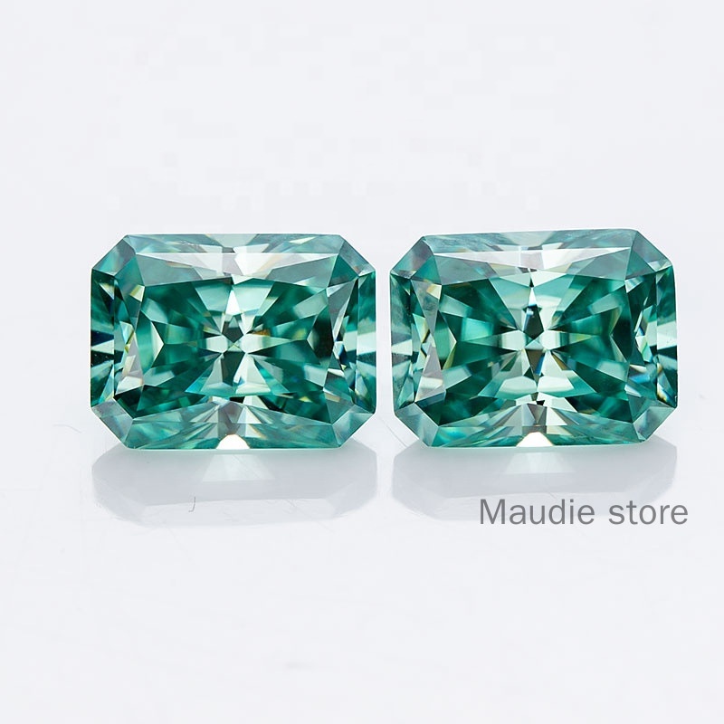 Đá Moissanite Màu Xanh Lá Tự Nhiên 2ct Thật Moissanite Cắt Kim Cương Kiểm Tra Đá Moissanite Bán Sỉ DIY
