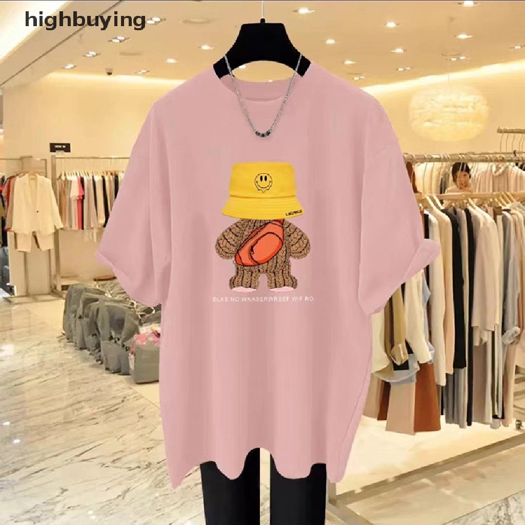 Áo Thun Nữ Tay Ngắn In Hình Gấu Thời Trang