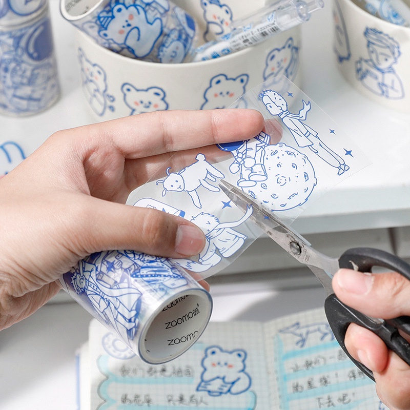 Băng PET Động vật dễ thương Dòng muối Tự làm Nhãn dán trang trí vật liệu bỏ túi