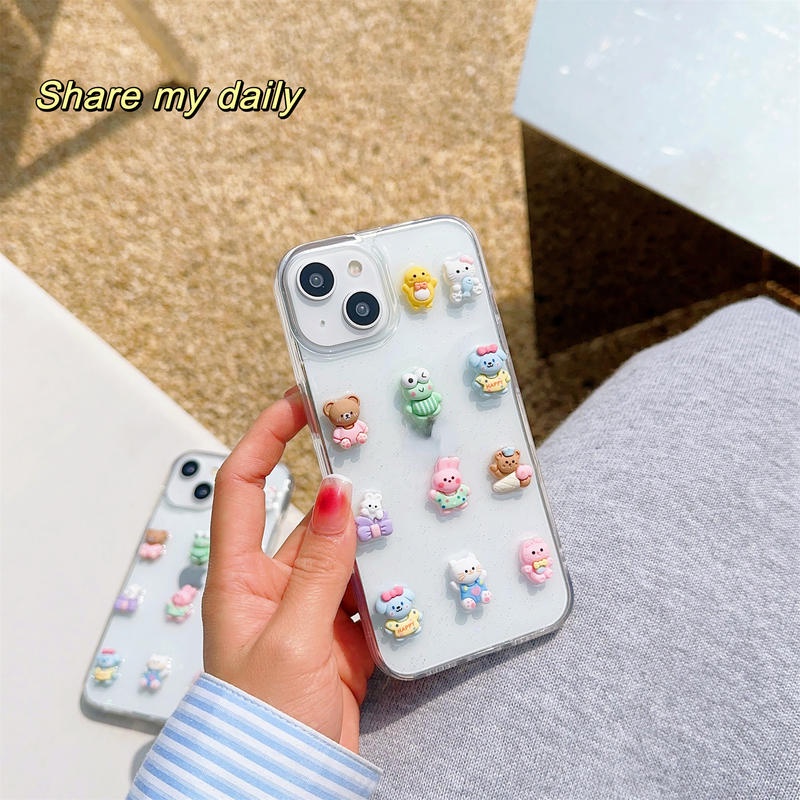 Ốp Điện Thoại Hình Động Vật Dễ Thương Cho iPhone 14 13 12 11Promax Plus X XS MAX XR 7 8 Plus SE 2022 2020 14Plus 13Mini 12Mini
