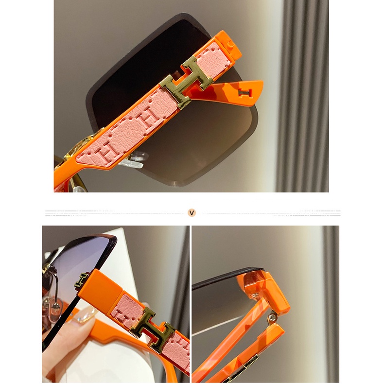 Kính Mát Gọng Vuông Kim Loại Thời Trang Cho Nam Nữ