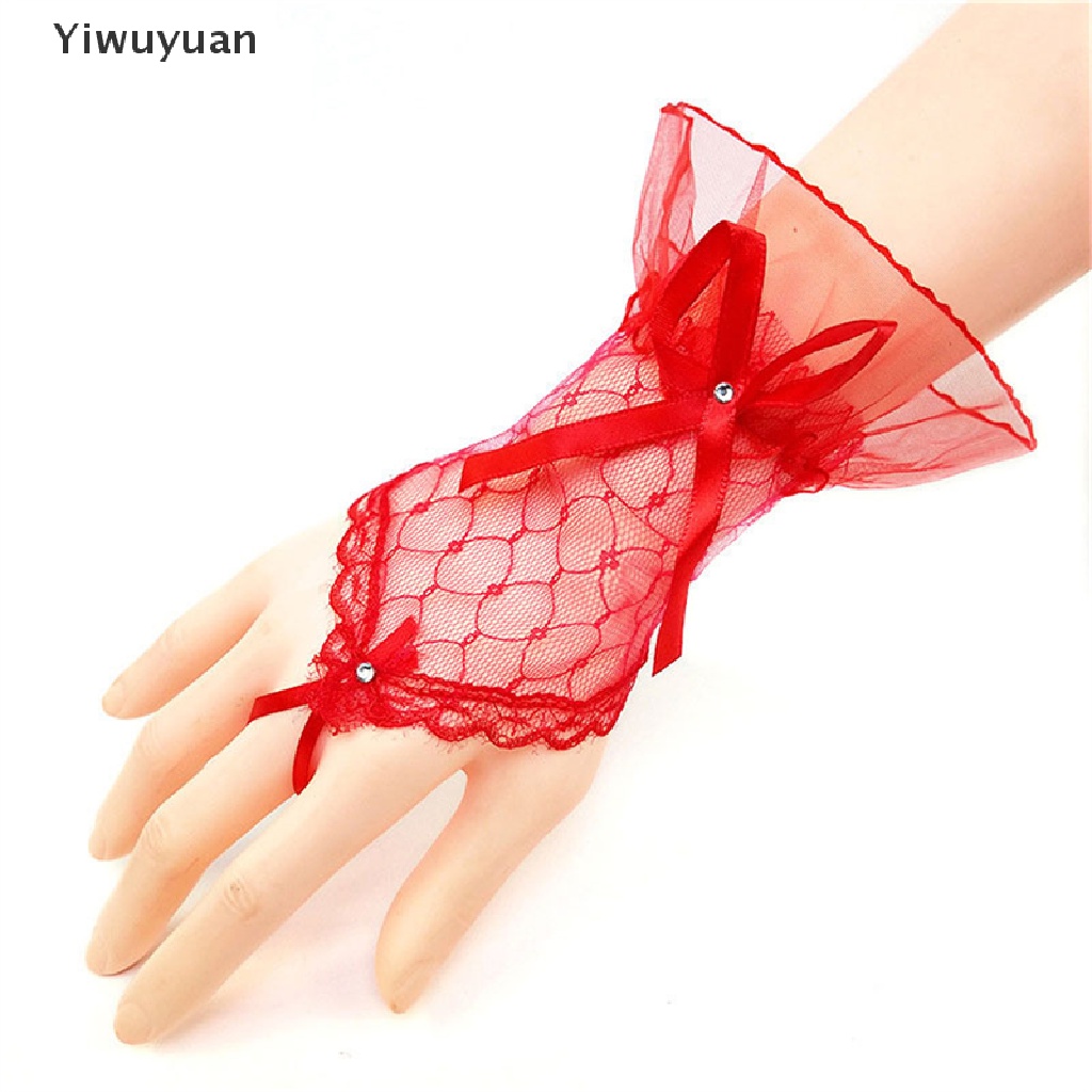 Găng Tay Ren Hở Ngón Đính Nơ Phong Cách Vintage