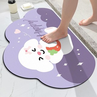 Thảm nhà tắm ZUOGUAN thấm hút nước nhanh khô họa tiết hoạt hình đáng yêu