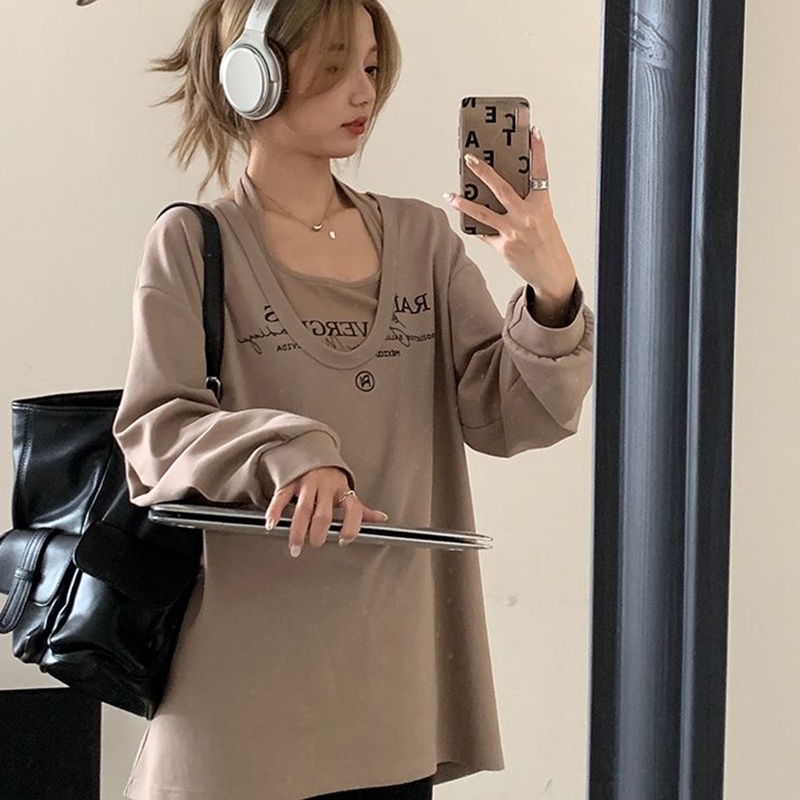 IELGY Bộ Áo Hai Dây In Chữ Phong Cách Hàn Quốc Cho Nữ