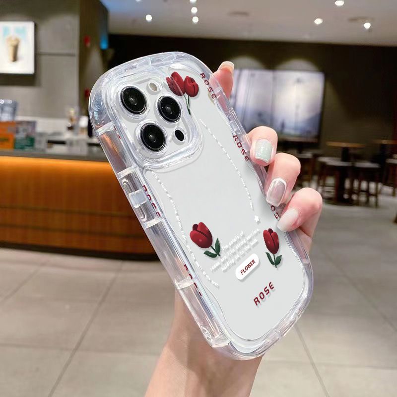 ✅Ốp Điện Thoại Dẻo Trong Suốt Họa Tiết Hoa Tulip Dễ Thương Chống Sốc Cho iPhone14xs7 1311 / 8p 12 promax