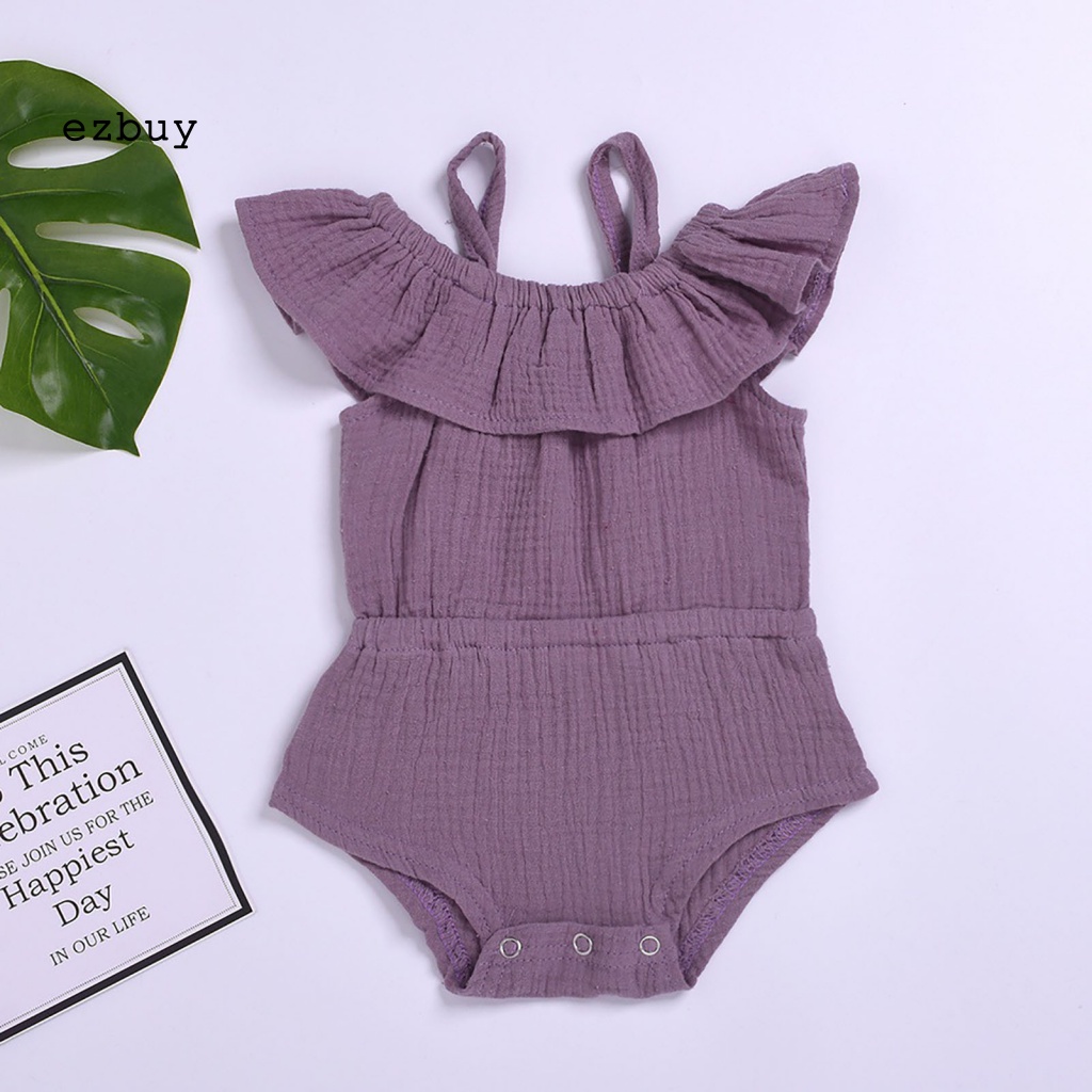 Bộ Áo Liền Quần Hai Dây Bằng Vải Cotton Thân Thiện Với Da Thời Trang Mùa Hè Dành Cho Bé