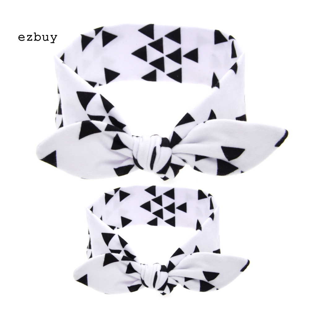 Set 2 Băng Đô Tai Thỏ Bằng Vải Mềm Tinh Tế Cho Mẹ Và Bé Chụp Ảnh