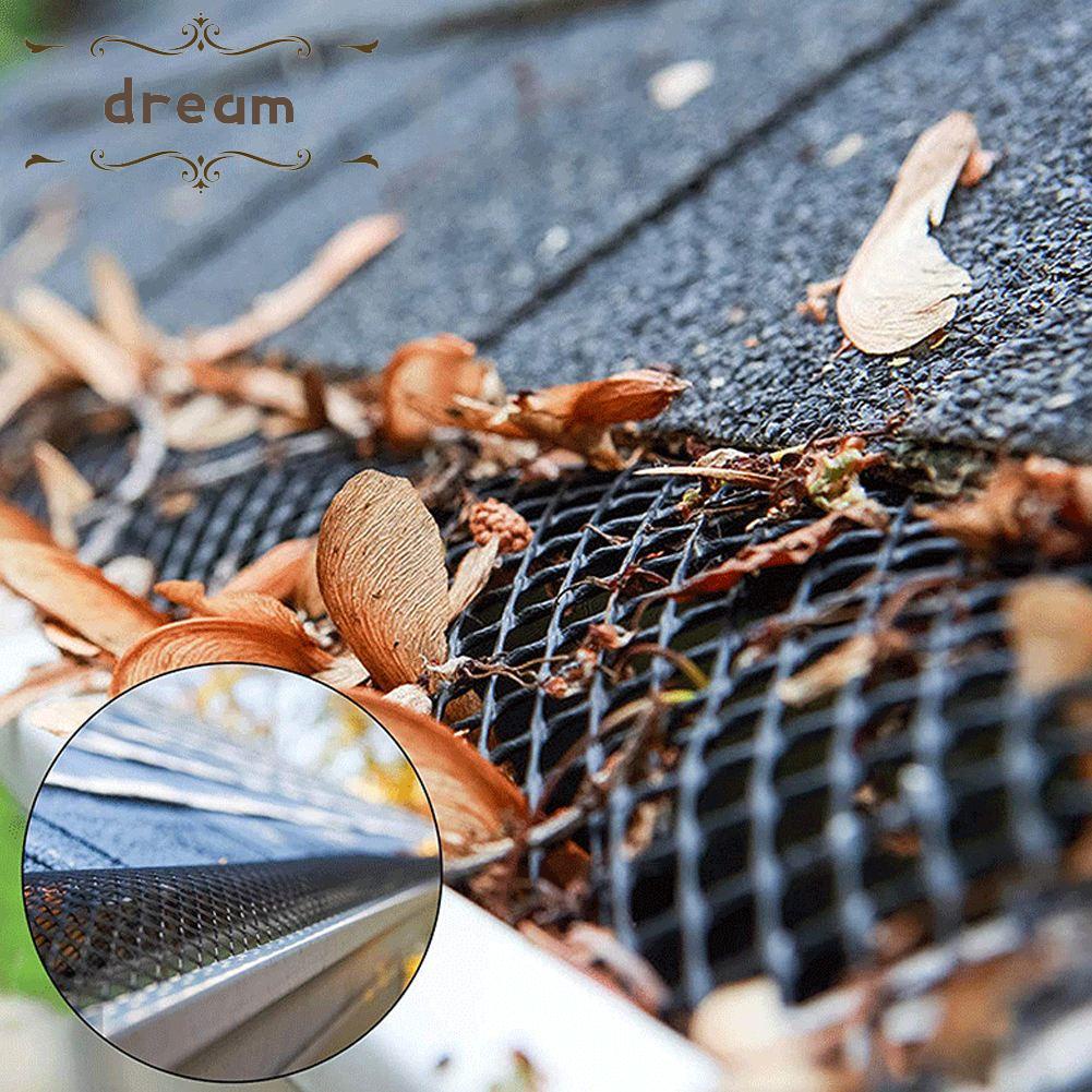 【DREAMLIFE】Plastic Gutters Guard Nets With 15 Fixing Clips Guard Nets Leaf Mesh Roll