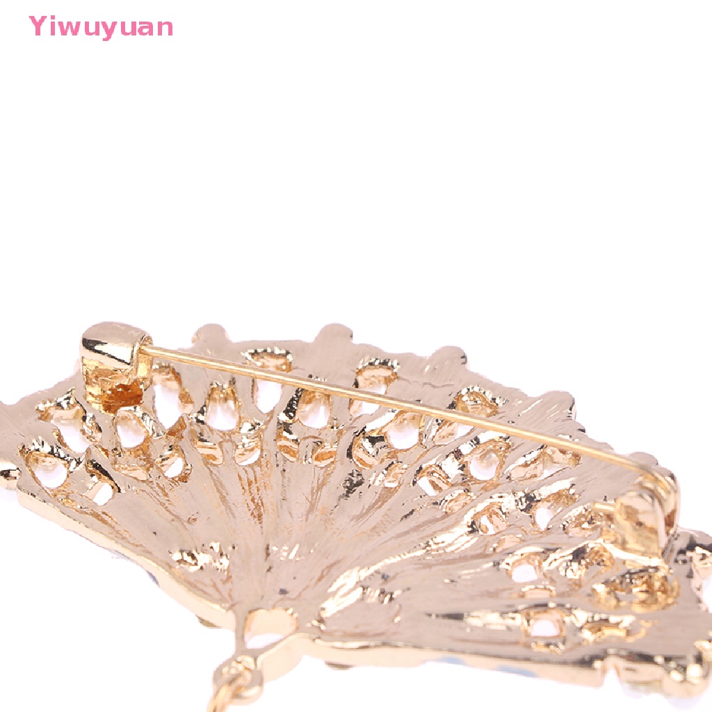 Ghim Cài Áo Hình Quạt Đính Ngọc Trai Nhân Tạo Phong Cách Vintage Mới