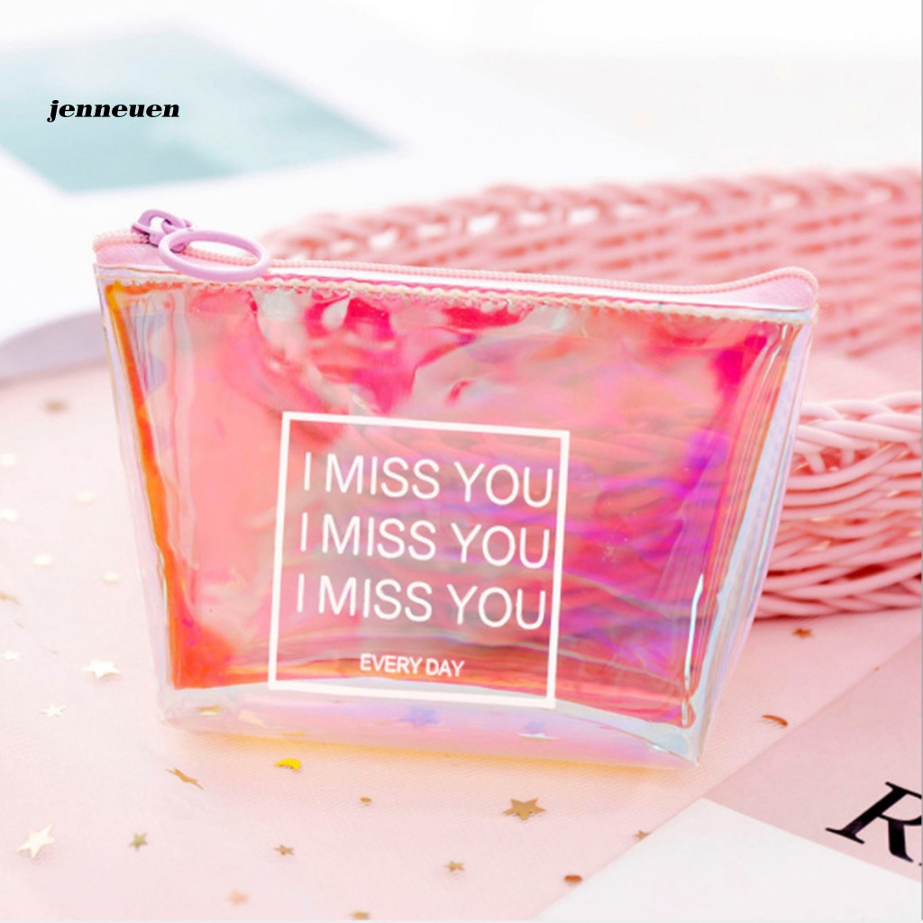 Túi Đựng Mỹ Phẩm / Tiền Xu / Trang Sức Cỡ Nhỏ Bề Mặt Mịn Có Khóa Kéo Thay Đổi Màu Sắc Chống Thấm Nước