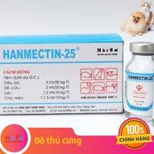 Lọ tiêm hanmectin ve ghẻ tay giun chó mèo demodex ve rận chó mèo