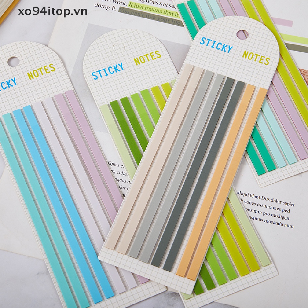 Set 160 Miếng Dán Ghi Chú Màu Macaron Trong Suốt Siêu Mỏng Tiện Dụng Cho Học Sinh / Văn Phòng