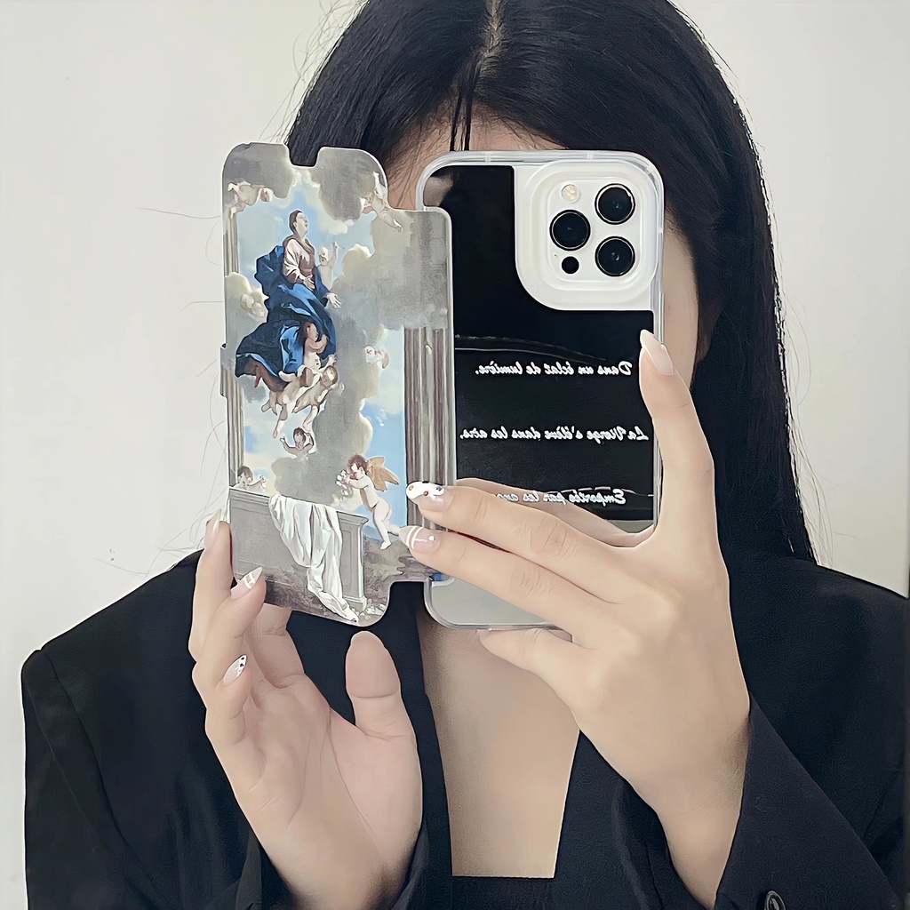 Ốp Điện Thoại TPU Silicone Dẻo Trong Suốt Chống Rơi In Hình Tranh Sơn Dầu Cổ Điển Cho iPhone 11 12 13 14 PRO MAX