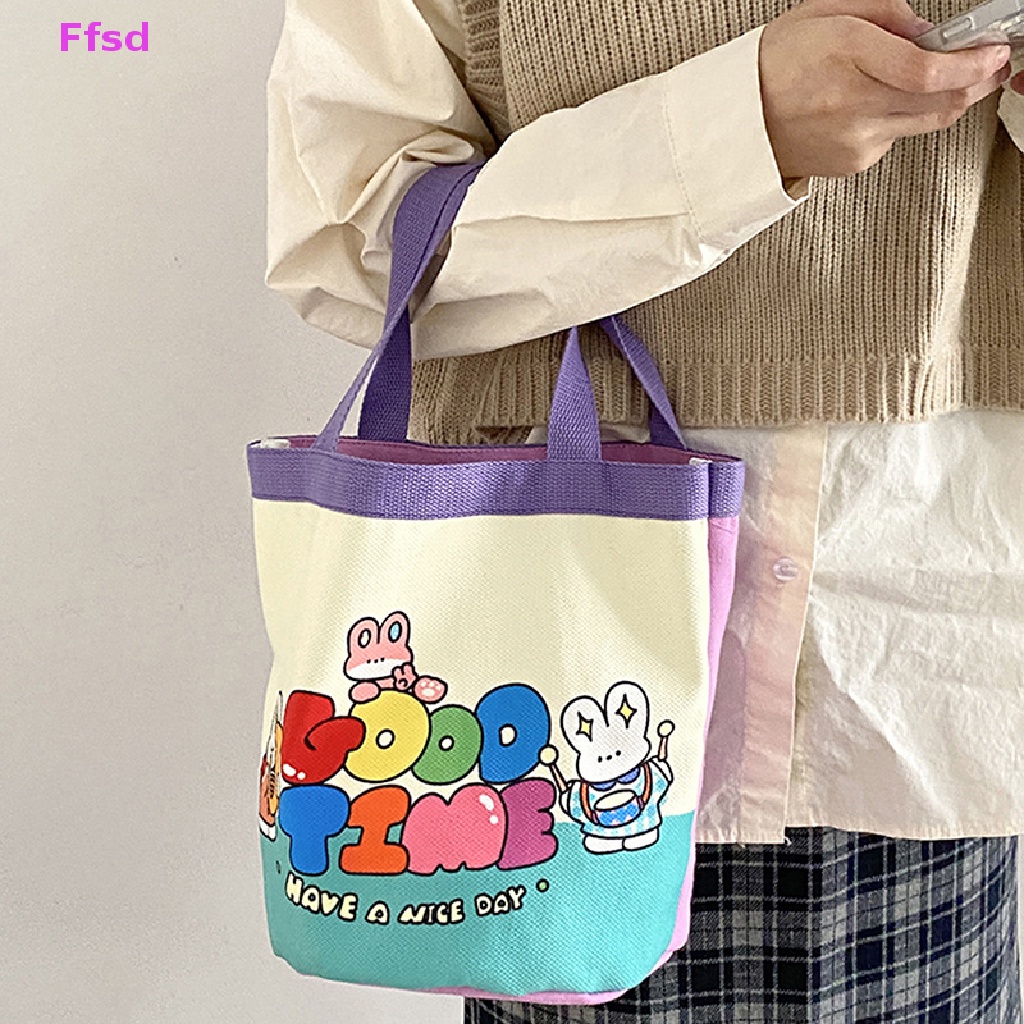 {Ffsd} Túi vải Nhẹ Hình Chú Chó Dễ Thương Có Túi Bên Trong * Bán Chạy Cho Nữ