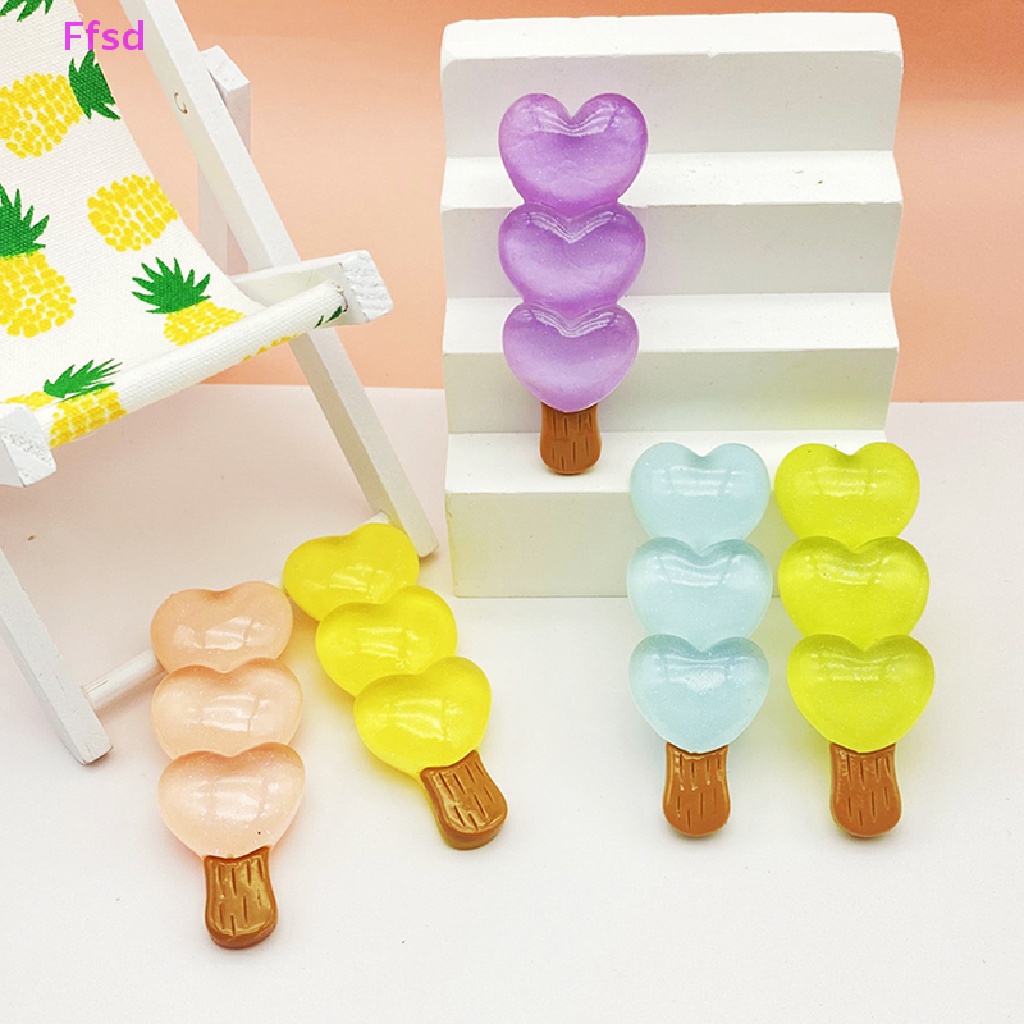 {Ffsd} Bộ 2 Trái Tim Nhựa Resin Phát Sáng Trang Trí Sân Vườn / Nhà Cửa / Trang Sức Crafg Ch * Bán Chạy