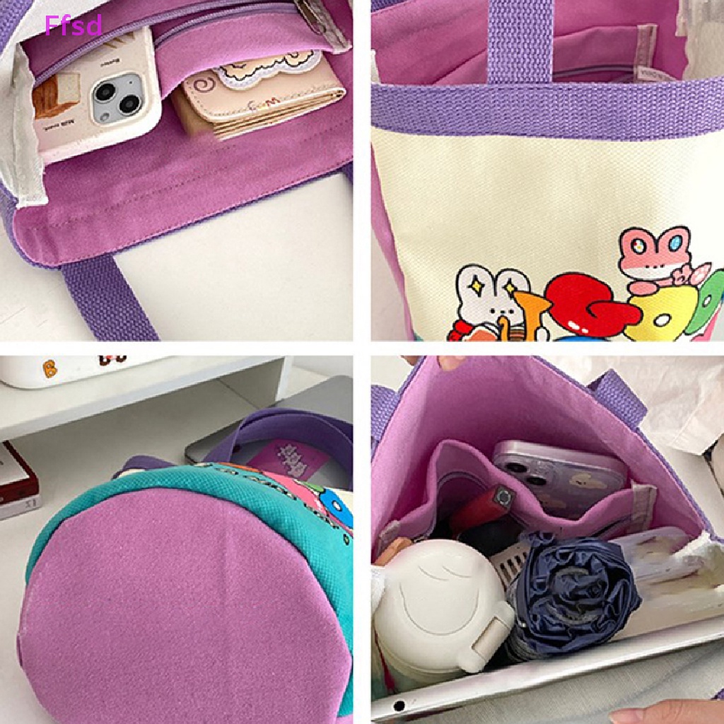 {Ffsd} Túi vải Nhẹ Hình Chú Chó Dễ Thương Có Túi Bên Trong * Bán Chạy Cho Nữ