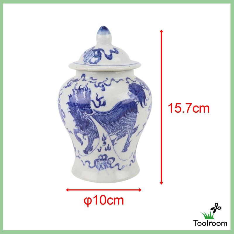 Hũ Gốm Đựng Gừng Màu Trắng Xanh Tiện Dụng