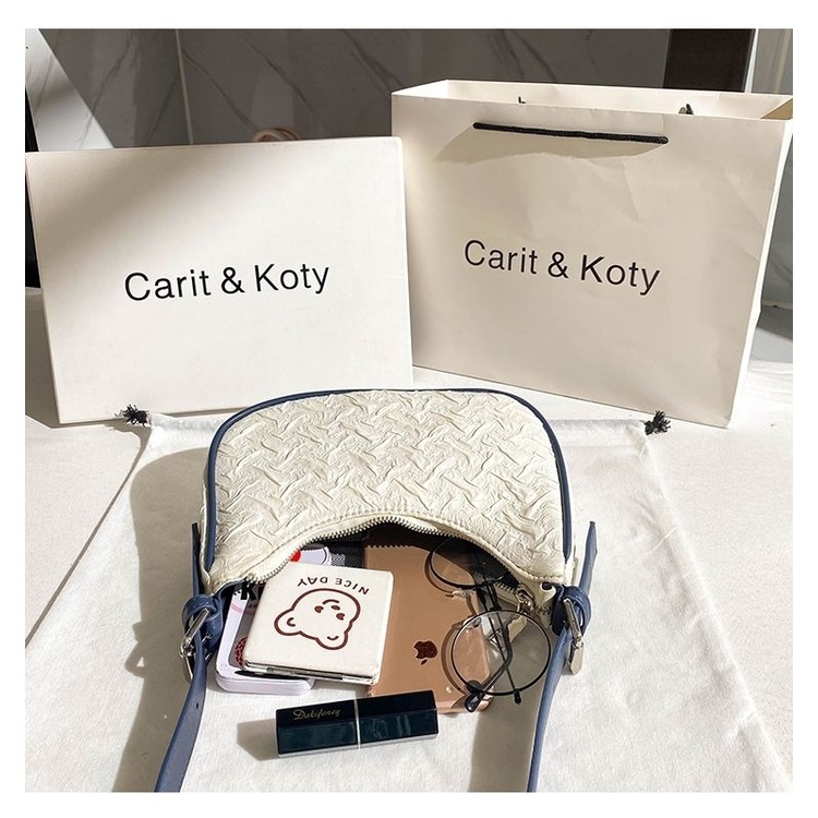 Carit Koty Niche Túi Đeo Vai Xếp Ly Màu Tương Phản Phong Cách Mới Mùa Hè Cho Nữ