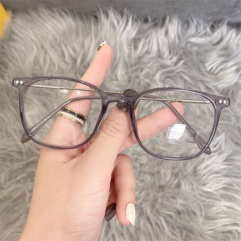 Mới Kính Cận Thị Gọng Vuông Kim Loại Siêu Nhẹ Chống Ánh Sáng Xanh