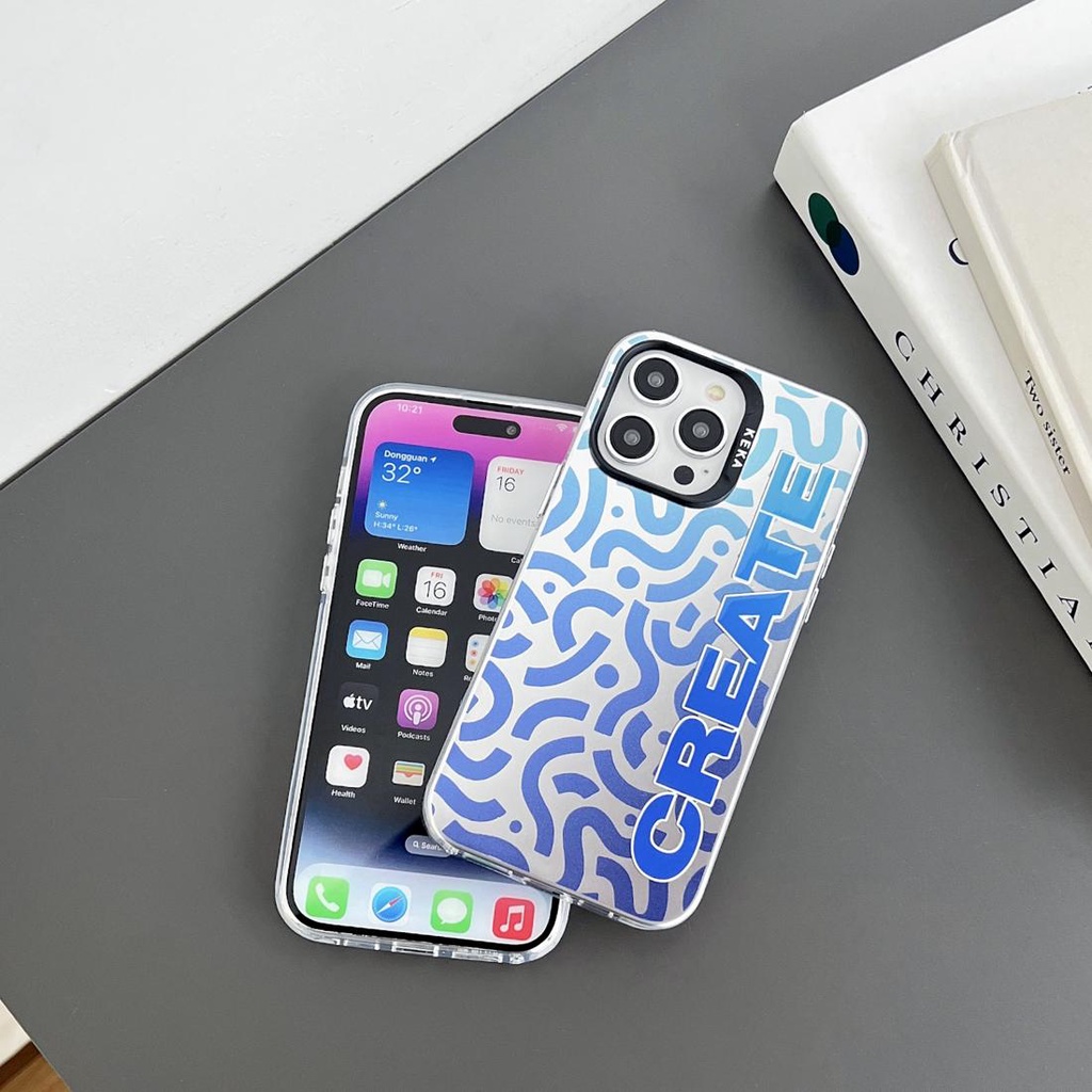 Ốp Điện Thoại Silicon Mềm Trong Suốt In Chữ Hai Mặt Màu Gradient Thời Trang Chống Rơi Cho iPhone 14 13 12 Pro Max