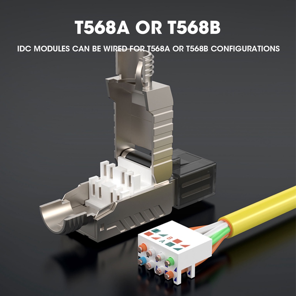 Đầu Nối Kim Loại Zoeax RJ45 Cat8 Cat7 Cat6A RJ45 2000MHz 40G LAN 22AWG - 24AWG