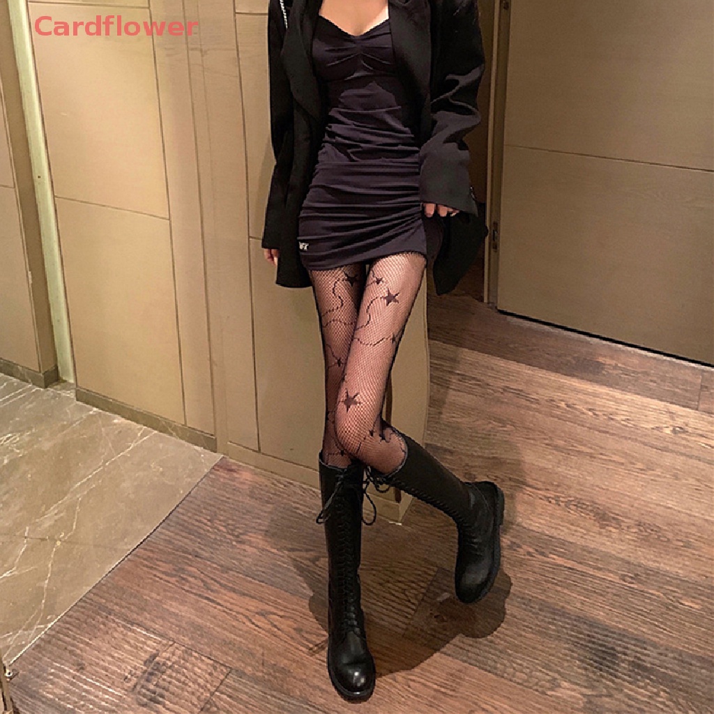 < Cardflower > Quần Tất Lưới Phối Ren Gợi Cảm Đi Tiệc Câu Lạc Bộ Đêm Cho Nữ Mới
