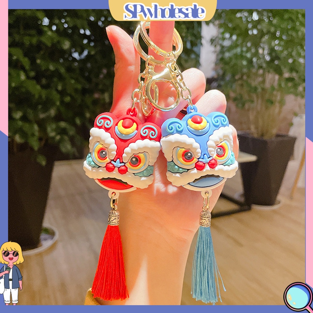 <SPwholesale> Móc Khóa Hình Sư Tử Tua Rua Dễ Thương Phong Cách Trung Hoa Cho Túi Xách Tay