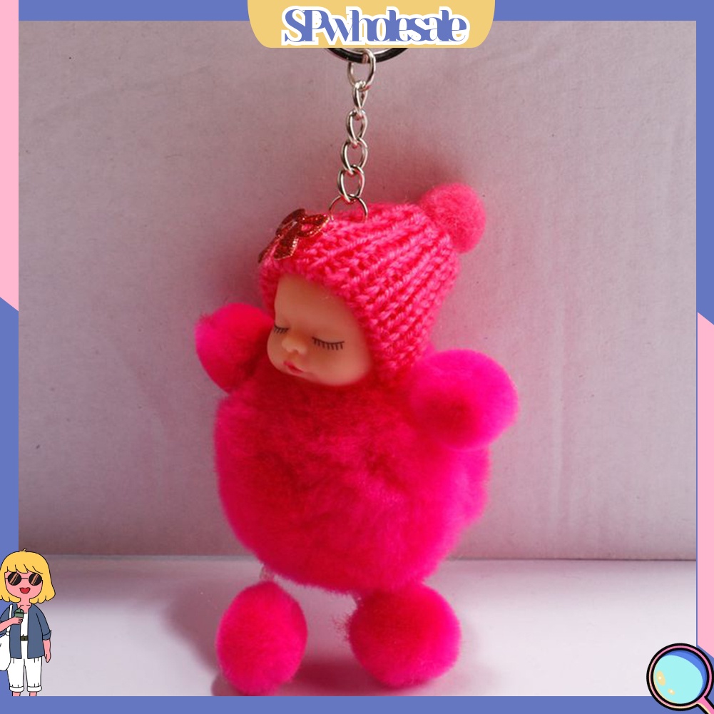 &lt;SPwholesale&gt; Móc Khóa Hình Búp Bê Em Bé Đang Ngủ Nhồi Bông Đang Ngủ Đáng Yêu