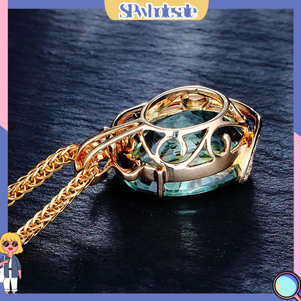 <SPwholesale> Vòng cổ Mặt Hình Oval Đính Đá Zircon Hình Bướm Sang Trọng Cho Cô Dâu