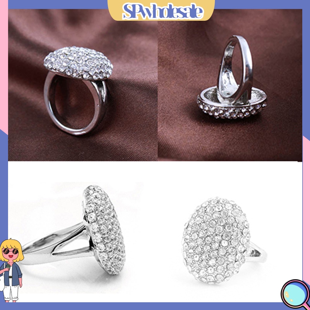 <SPwholesale> Nhẫn Cưới Đính Đá Sang Trọng Size 6-10