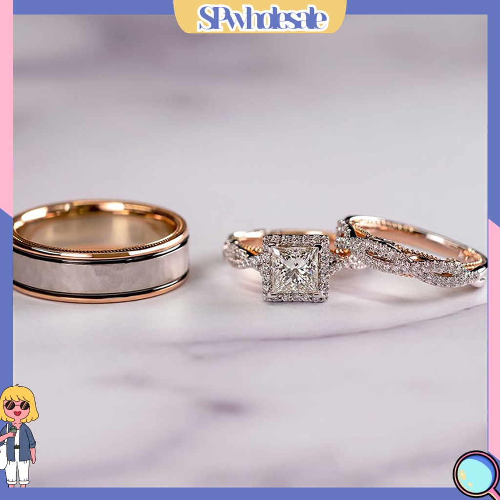 <SPwholesale> Bộ 3 Nhẫn Đính Đá Sang Trọng Cho Nữ