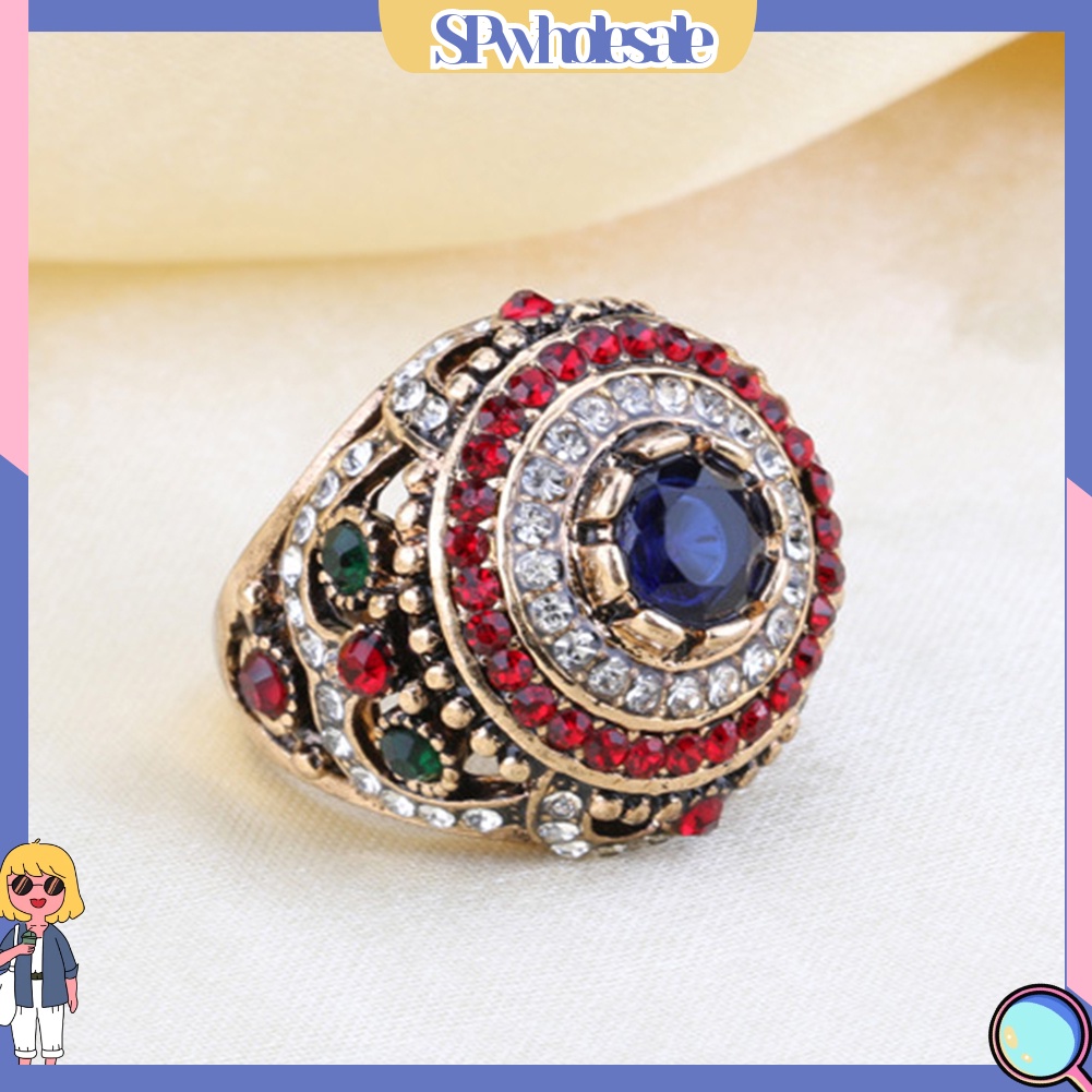 <SPwholesale> Nhẫn Tròn Đính Đá Nhiều Màu Sang Trọng